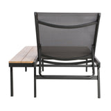 Christopher Knight Home® - Noble House - Waterloo Outdoor Mesh And Aluminum Chaise Lounge With Side Table