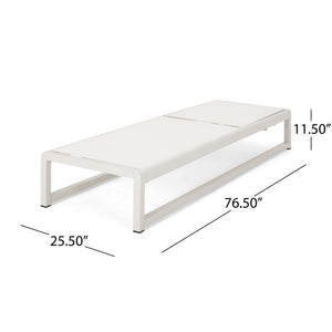 English Elm Christopher Knight Home® - MODESTA Chaise Lounge Set with Rust‑Resistant Aluminum Frame, Breathable Mesh, 5‑Position Adjustable Comfort White 62397.00WHIMP2