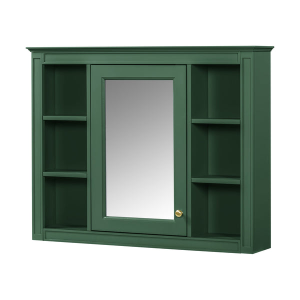English Elm 36'' Modern Bathroom Vanity With Mirror Cabinet, Soft-Close Doors & Spacious Drawers For Storage SW000134AAF-1