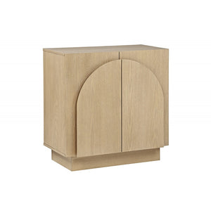 English Elm Mid-Century wooden sideboard buffet with arched doors and rounded edges, spacious storage, durable craftsmanship nurturing warmth Light Oak 33 L x 19 W x 29 H B011P367199