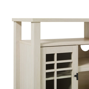 English Elm Walker Edison - Transitional 58" 2-Door Sideboard in Ivory Oak – Windowpane Glass Doors, Cord Management, Durable MDF Storage B185P169021