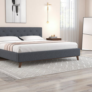 English Elm Ashcroft Furniture - Graceville King Size Upholstered Platform Bed With Tall Tufted Headboard - Modern Comfort & Style B183S00061