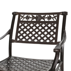 English Elm Christopher Knight Home® - CANTERBURY Cast Chair Bronze Aluminum Outdoor Dining Chair with Lattice Floral Design, Durable 31.5"H 66738.00HMBRZ