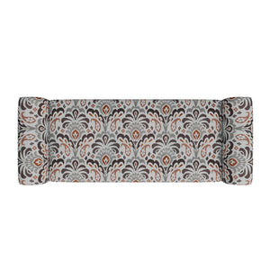 English Elm Wallen Traditional Upholstered Storage Ottoman Bench with Nailhead Trim and Vine Pattern Multi B127P409581