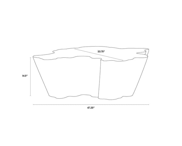 Sunpan Lynx Coffee Table - Bold Organic Design with Unique Shape, Perfect for Modern Living Spaces Antique Grey