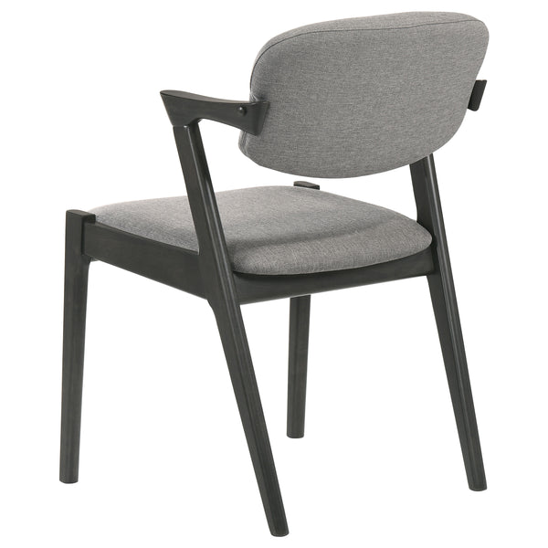 English Elm 2pc Mid-century Z Chair with Rich Fabric Upholstery, Solid Hardwood Frame, Angled Legs & Modern Flair Brown,Gray 21.07 L x 13.98 W x 28.94 H B011P303458
