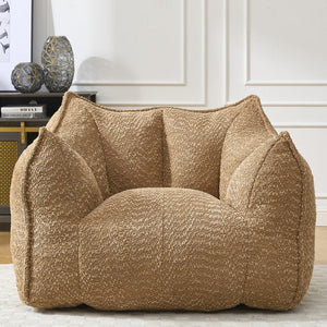 English Elm Sofa plush beanbag chair with superfiber cover and resilient foam filling for ultimate home comfort and relaxation Coffee W1996P252265