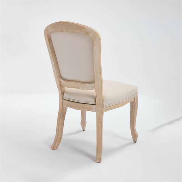 English Elm French Country Dining Chairs Set Of 2 - Stylish Upholstered Design, Fan-Back Comfort For Any Space W3426P324536