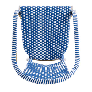 English Elm Outdoor Woven Rattan Bistro Armchairs Set of 2 Aluminum Frame Patio Cafe Seating Blue,Natural+White N768P386559N