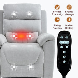 English Elm Dual Motor Power Lift Recliner with Massage Heat and Leatherair Upholstery 350 Lb W3224S00020