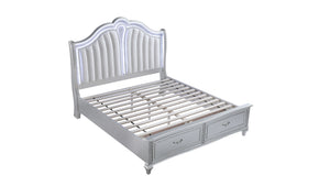 English Elm Mystic Modern 4Pc King Bedroom Set With Upholstered Led Headboard, Dresser, Mirror & Nightstand B009S01672