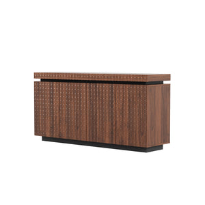 English Elm Sideboard Modern 4-Door Buffet Cabinet with Spacious Top and Enclosed Storage, Durable 66" Long Finish Antique brown W2263P353791