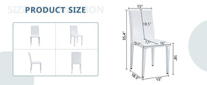 English Elm Two Pu Leather Dining Chairs Glossy White Shell Silver Metal Legs Modern Set W1151P360537