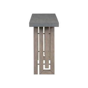 English Elm U_style Oak Veneer Console Table Sculptural Cutout Sides for Entryway or Hallway N711P241282M