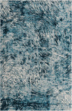 Unique Loom Oasis Wave Machine Made Abstract Rug Blue, Gray/Navy Blue/Ivory 6' 0" x 9' 0"