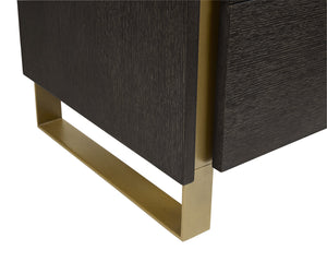 Sunpan Alvaro Dresser - Classic Grey Oak with Six Push-to-Open Drawers & Rustic Bronze Steel Legs, Stylish!