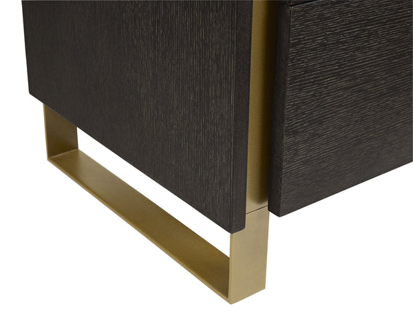 Sunpan Alvaro Dresser - Classic Grey Oak with Six Push-to-Open Drawers & Rustic Bronze Steel Legs, Stylish!