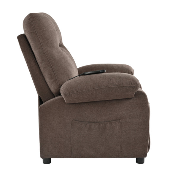 English Elm 019-160°recliner Plush Chenille Push Back Chair with Massage Heating for Seniors Brown W2636P286682