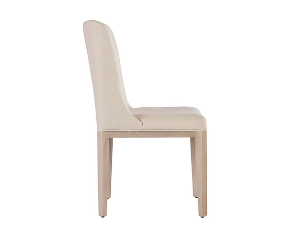 Sunpan Elisa Dining Chair - Timeless Mid-Century Design with Solid Wood Legs and Elegant Fabric Choices Light Oak / Mainz Cream