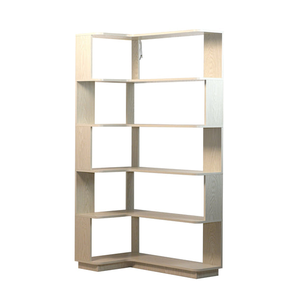 English Elm 90cm L-shaped Corner Bookshelf Five Tier Open Storage for Office Bedroom Living Room W2899P444148