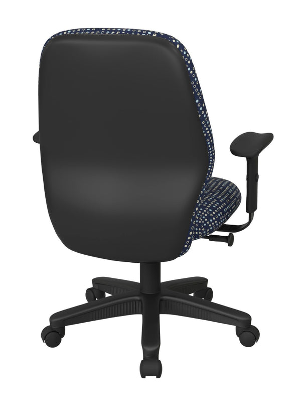 OSP Home Furnishings Mid Back Executive Office Chair with Synchro Tilt Lumbar Support and Padded Pu Arms Indigo 3121-K113