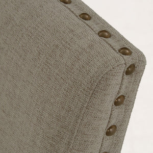 English Elm Traditional Stonington Side Chairs Set of 2 Beige Upholstered Nailhead Trim Oak Veneer Wood Dining Seats Elegantly Crafted 42" Brown Mix 42.75 L x 21.25 W x 17.5 H B011P188433