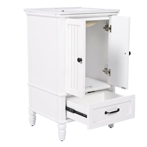 English Elm 20" Modern Bathroom Vanity with Ceramic Sink, MDF Cabinet w/ Drawer & Doors, Magnetic Stopper, Black Handles N725P340025K