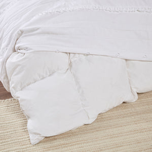 English Elm King/Cal King 4 Piece Microfiber 2-in-1 Duvet Set – Celeste Quilted Ruffle Coverlet with Button Closure, Shams & Pillow B035129150