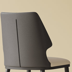 English Elm Modern Gray and White Dining Chair Set of 2 — Ergonomic PU Seats, Sturdy Durable Frame, Versatile Style W509P261582