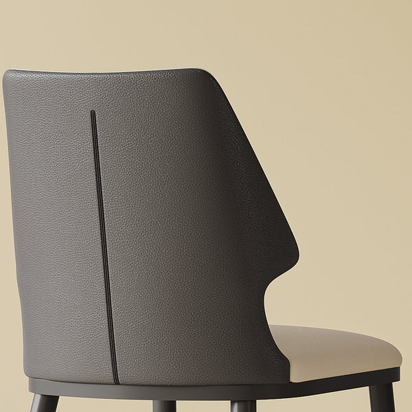 English Elm Modern Gray and White Dining Chair Set of 2 — Ergonomic PU Seats, Sturdy Durable Frame, Versatile Style W509P261582