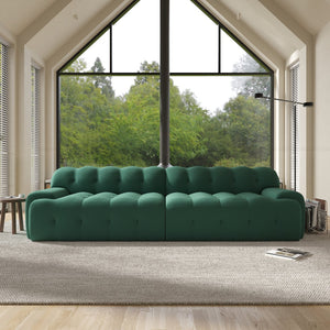 English Elm Bubble Sectional Sofa - Modern 3D-Knitted Loveseat In Green For Stylish Comfort And Relaxation B341S00017
