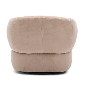 English Elm Plush Barrel Swivel Accent Chair Velvet Upholstered 360 Degree Base Living Room Blush Brown N776P403621W