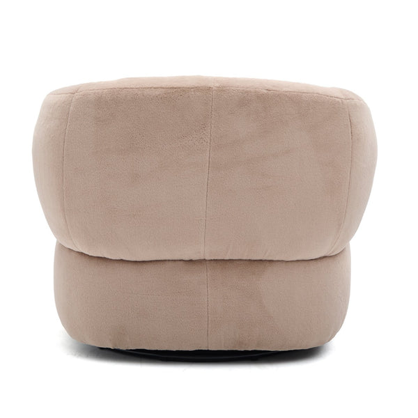 English Elm Plush Barrel Swivel Accent Chair Velvet Upholstered 360 Degree Base Living Room Blush Brown N776P403621W