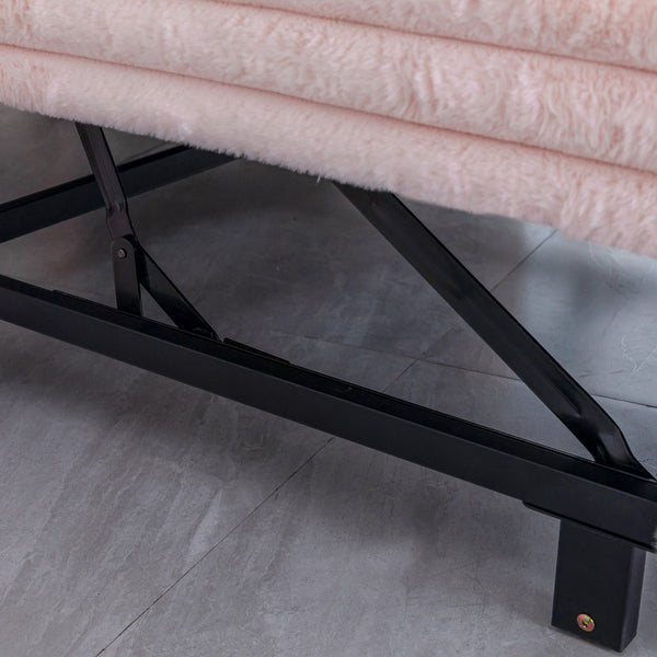 English Elm 3 in 1 Convertible Sleeper Sofa Bed with Plush Fabric, Spring Support, Cozy Skin-Friendly Comfort Light Pink W1767P195963