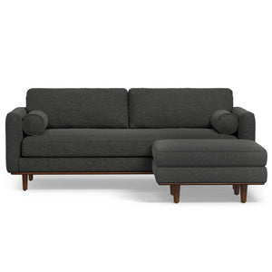 English Elm Morrison 2-Piece Sofa And Ottoman Set - Modern Charcoal Grey Comfort With Eco-Friendly Design B136P199227