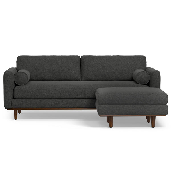 English Elm Morrison 2-Piece Sofa And Ottoman Set - Modern Charcoal Grey Comfort With Eco-Friendly Design B136P199227