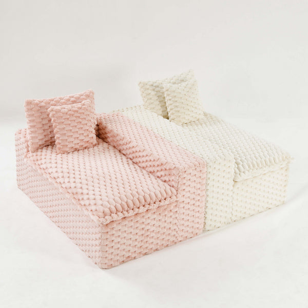 English Elm Luxury Color-Block Turtle Velvet Sofa - Modular Comfort For Stylish Living Rooms & Cozy Gatherings W3371S00047