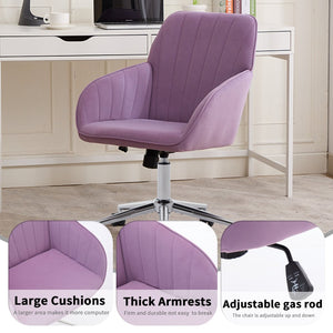 English Elm Ty Stylish Ergonomic Swivel Office Chair - Comfortable Lilac Velvet Design For Home & Work Spaces W2311P199116-GIGA
