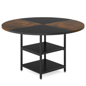 English Elm Modern Farmhouse Rectangular Coffee Table with Rustic Wood Grain and Sturdy H Base T3971P448401