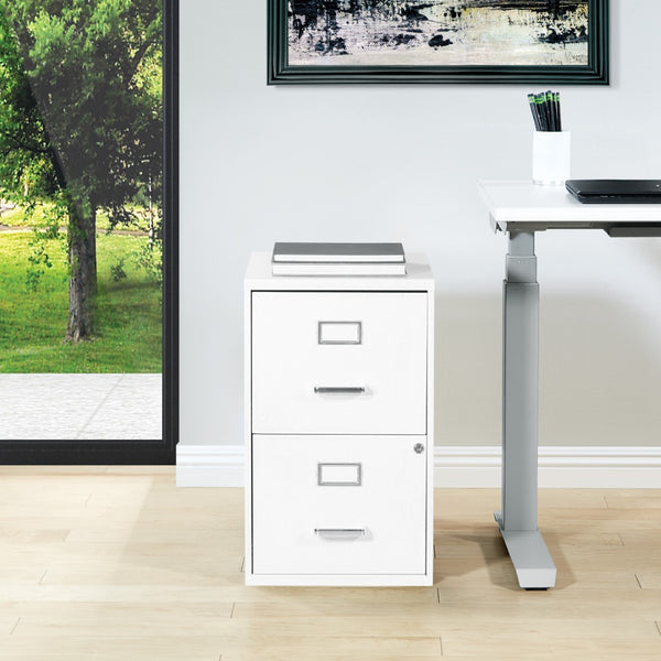 OSP Home Furnishings Metal File Cabinet White
