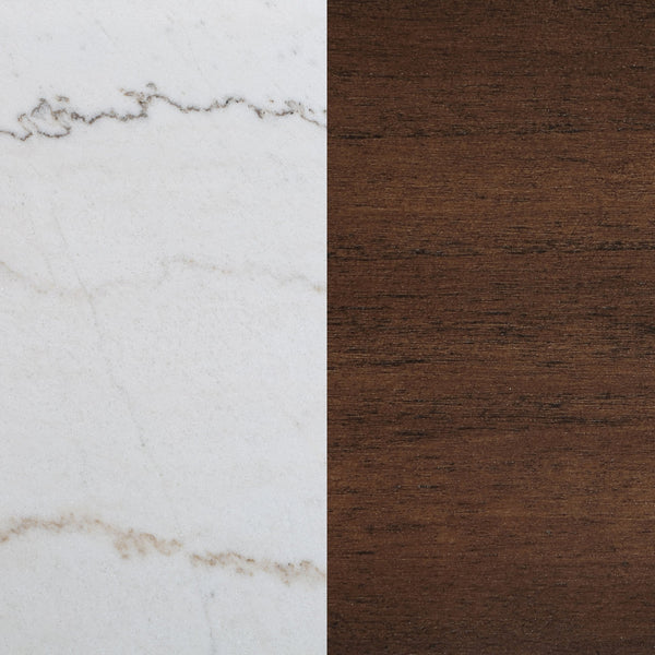 English Elm Tremont Genuine Marble Top Trestle Counter Height Dining Table Seats Six B062S01392
