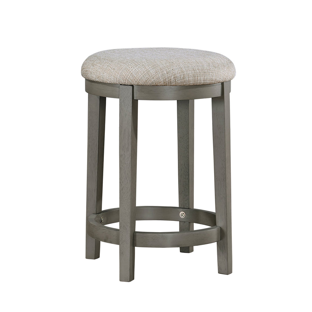 English Elm Light Gray Acacia Counter Stools Set of 2 — Industrial-Transitional Foam Cushioned Seats, 24.5"H, B011P238921