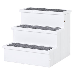 English Elm PawHut Outdoor 3-Story Cat House with Raised Floor, Asphalt Roof, Escape Doors & Play Platforms White W2225P229438