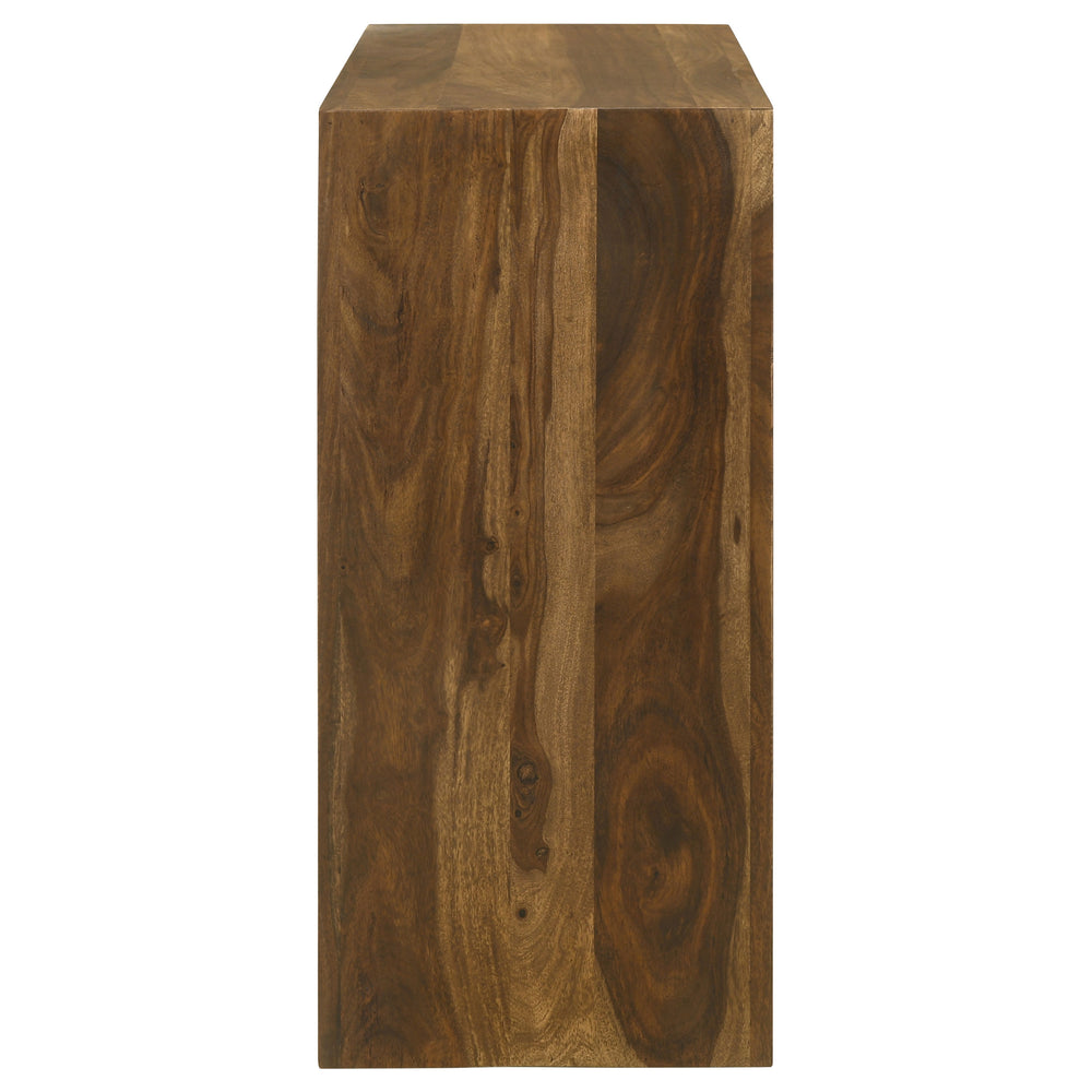 English Elm Santana Auburn Solid Wood Console Table 46"W x 30"H Rustic Modern Entryway Table with Natural Grain Finish B062P378351