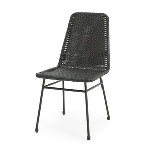 English Elm Christopher Knight Home® - Dark Dark Brown 2-Piece Rattan Chairs with Black Aluminum Accent Table — Durable, Ergonomic Patio Set N779P201261D_59990.00BLK