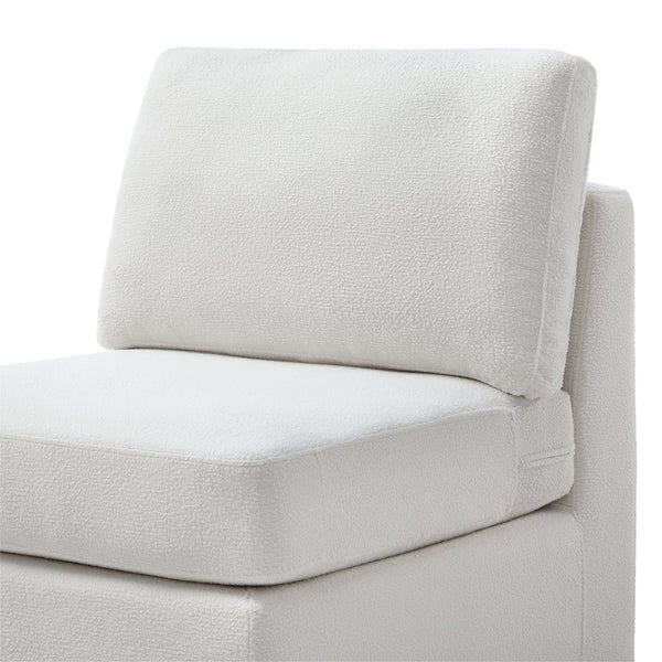 English Elm Chauncy Armless Chair - Elegant Ivory Slipper Chair With Performance Fabric & Compact Design B050P410800