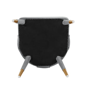 English Elm Neda Upholstered Velvet Dining Chair with Gold-Tip Elm Frame, T-Back Comfort, Commercial 330 lb Capacity Grey B365P397700