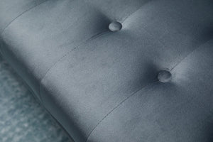 English Elm Sofa Bed Velvet Upholstered Convertible with Gold Metal Legs for Studio Spaces Dark Gray B205P246433