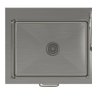 English Elm Hennessy Shaker Cabinet Utility Sink Stainless Steel Basin Laundry Room Setup B136P427218