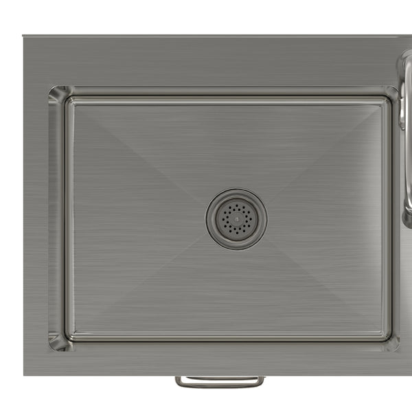 English Elm Hennessy Shaker Cabinet Utility Sink Stainless Steel Basin Laundry Room Setup B136P427218